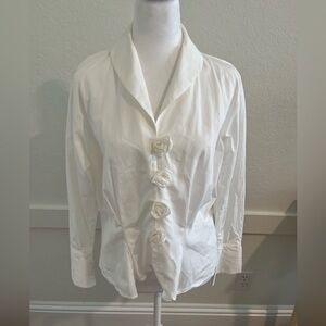 Anne Fontaine white blouse with embellishments M